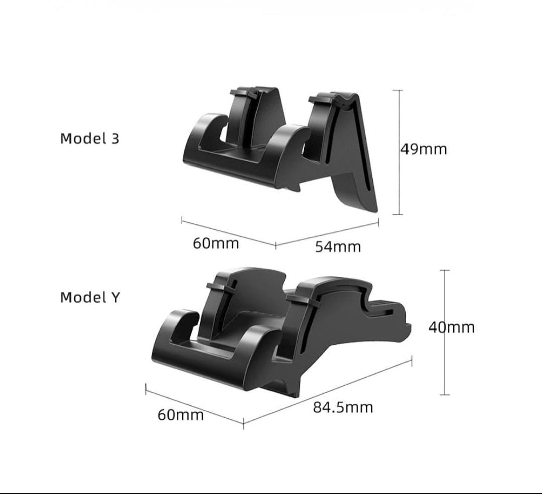 Support téléphone et lunettes en silicone pour Tesla Model Y 2020-2025 et Model 3 2017-2025