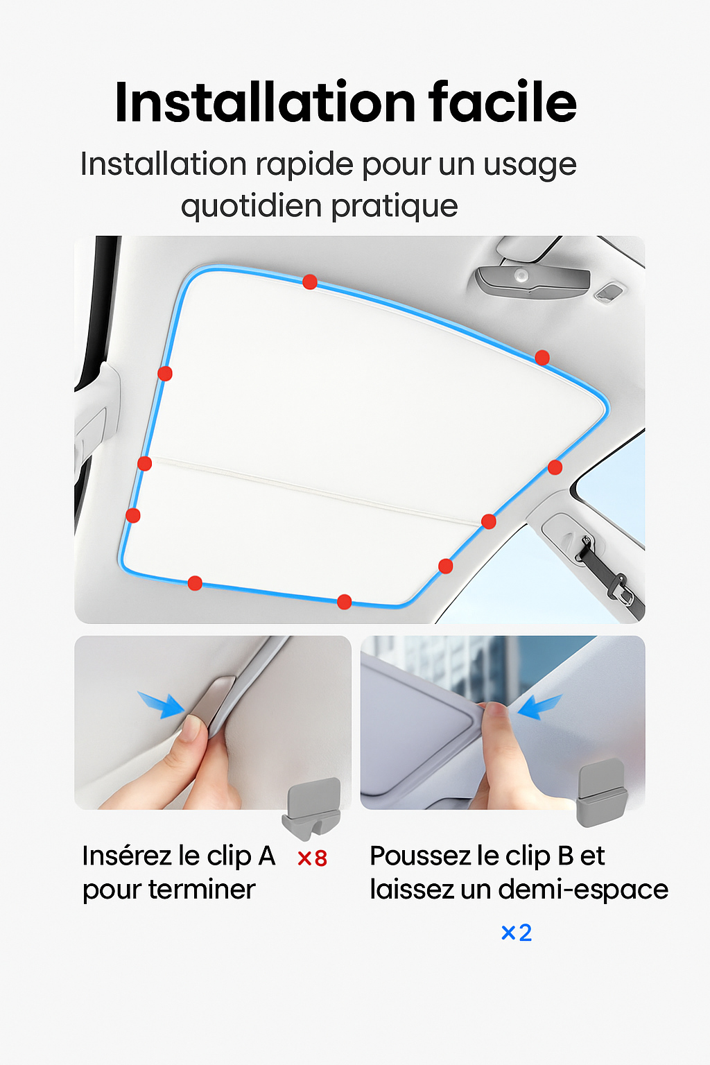 Protection pare-soleil toit et pare-brise pour Tesla Model 3 / Highland et Model Y / Juniper