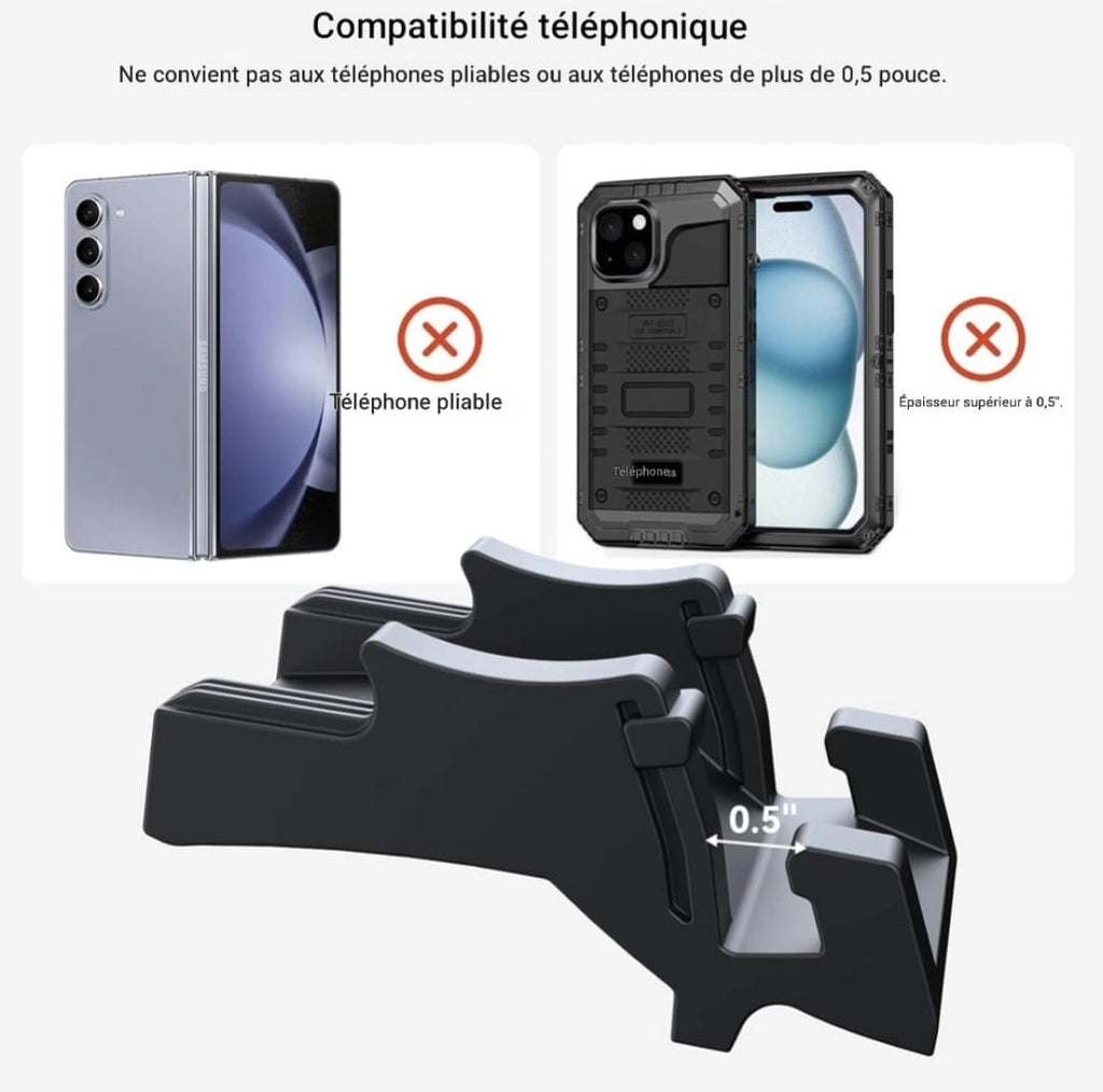 Support téléphone et lunettes en silicone pour Tesla Model Y 2020-2025 et Model 3 2017-2025